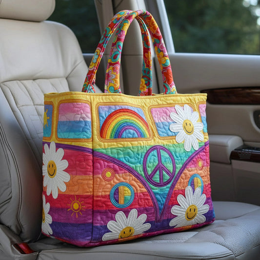 Hippie Camper Quilted Tote Bag GFTOTP16763