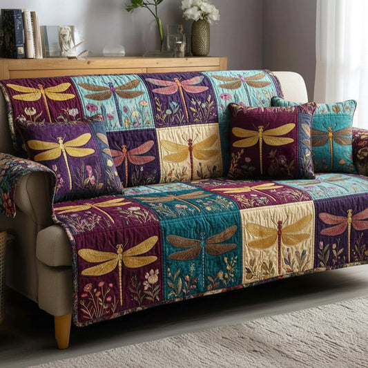 Glasswing Drift Quilted Sofa Cover GFTOTP16772