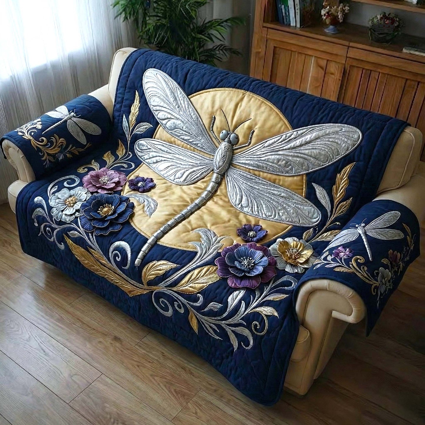 Glasswing Drift Quilted Sofa Cover GFTOTP16778