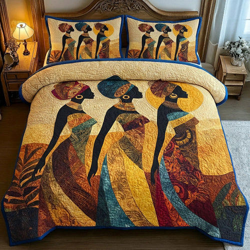 Golden Essence 3-Piece Quilted Bedding Set GFTOTP16928