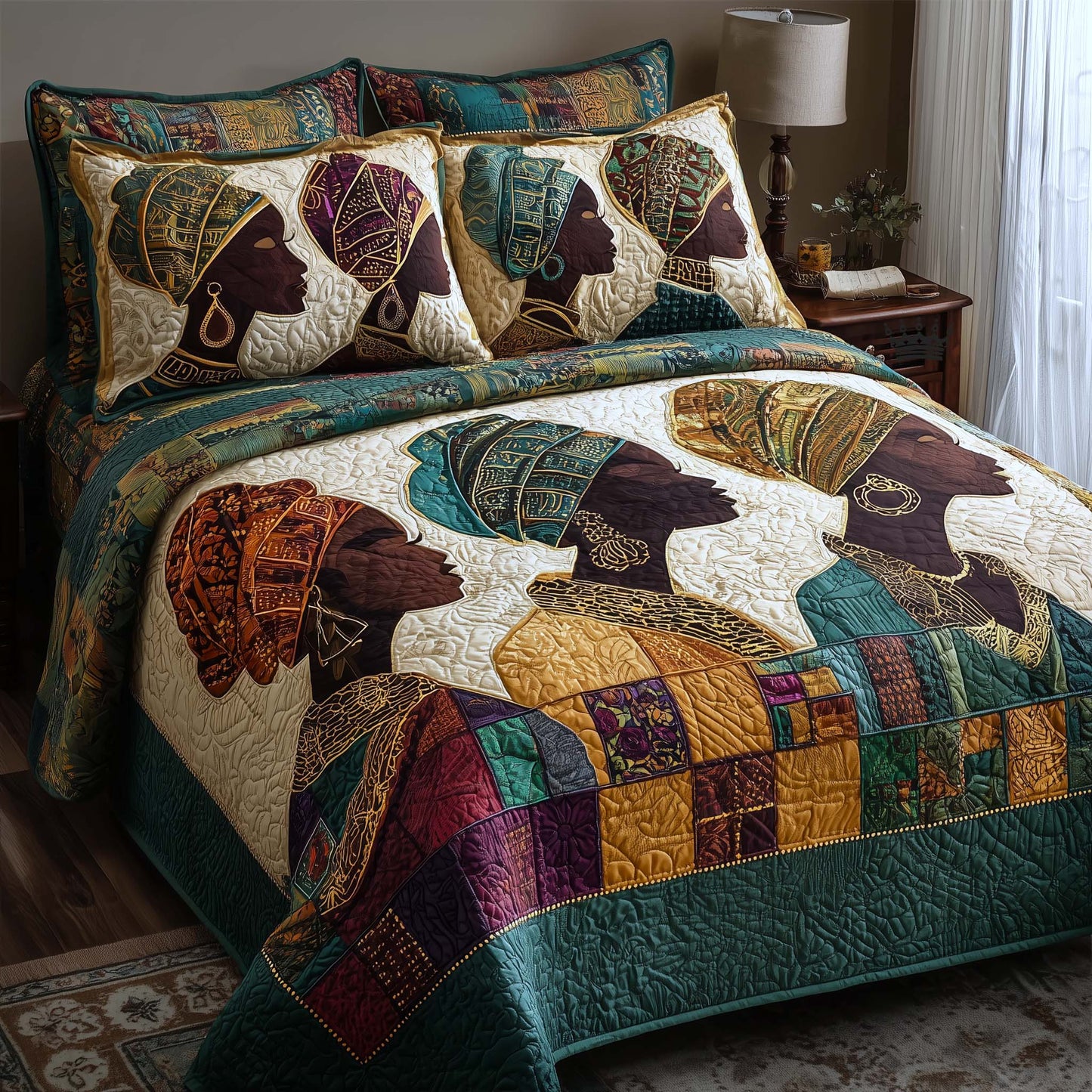 Golden Essence 3-Piece Quilted Bedding Set GFTOTP16930