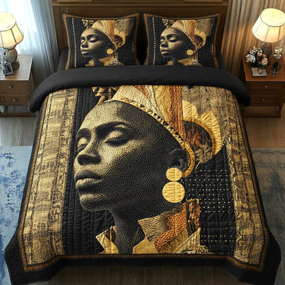 Golden Essence 3-Piece Quilted Bedding Set GFTOTP16933
