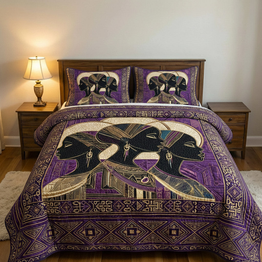 Golden Essence 3-Piece Quilted Bedding Set GFTOTP16934
