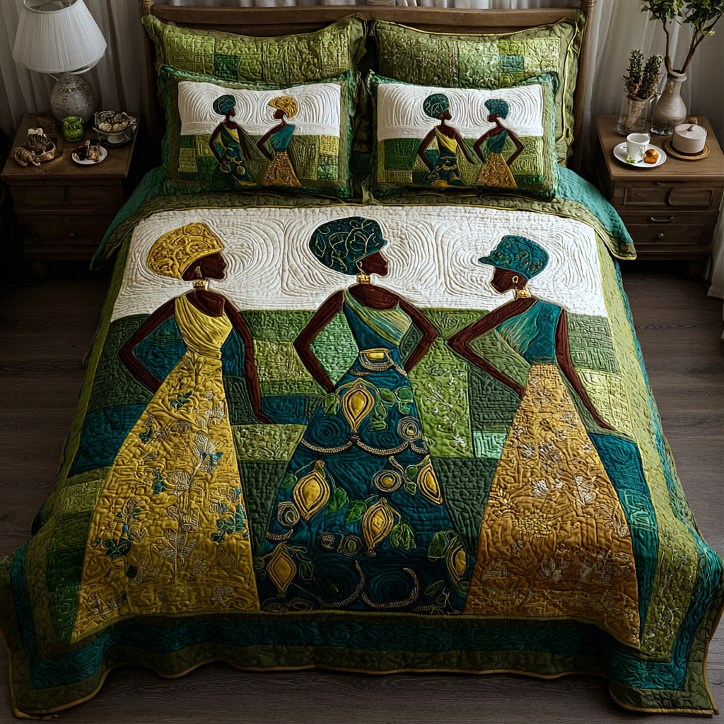 Golden Essence 3-Piece Quilted Bedding Set GFTOTP16936