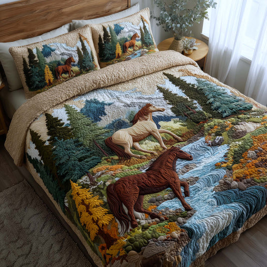 Whispering Hooves 3-Piece Quilted Bedding Set GFTOTP16938