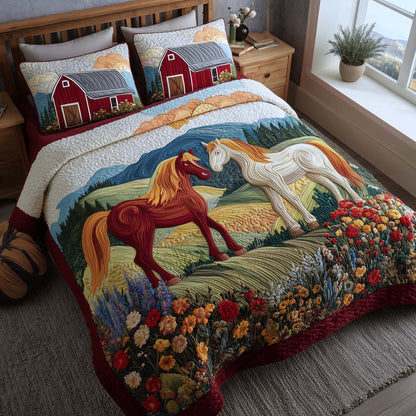 Whispering Hooves 3-Piece Quilted Bedding Set GFTOTP16941