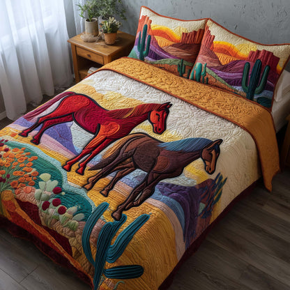 Whispering Hooves 3-Piece Quilted Bedding Set GFTOTP16943