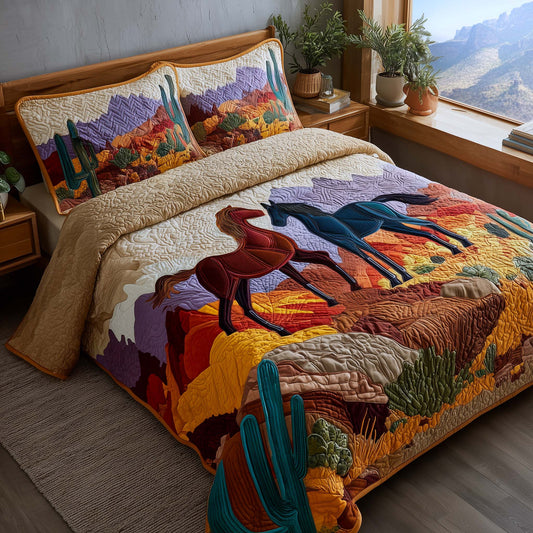 Whispering Hooves 3-Piece Quilted Bedding Set GFTOTP16944