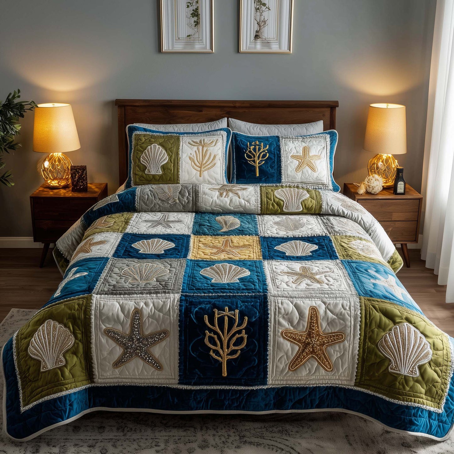 Shoreline Gems 3-Piece Quilted Bedding Set GFTOTP16956