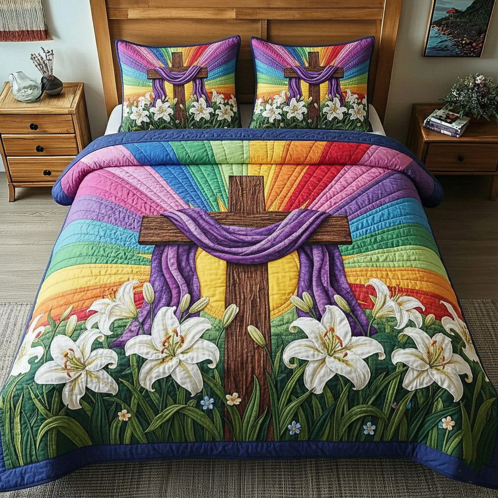 Faithful Sunrise 3-Piece Quilted Bedding Set GFTOTP16976