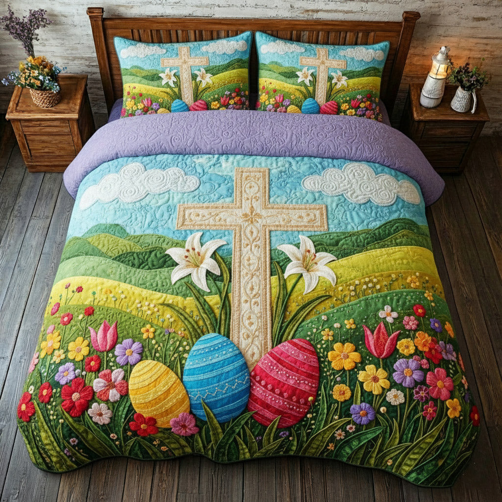 Faithful Sunrise 3-Piece Quilted Bedding Set GFTOTP16977