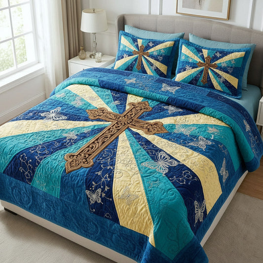 Faithful Sunrise 3-Piece Quilted Bedding Set GFTOTP16979