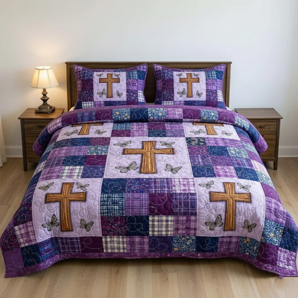 Faithful Sunrise 3-Piece Quilted Bedding Set GFTOTP16980