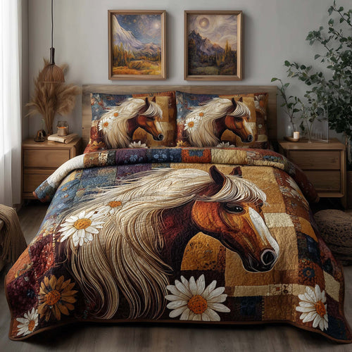 Homestead Hooves 3-Piece Quilted Bedding Set GFTOTP16988