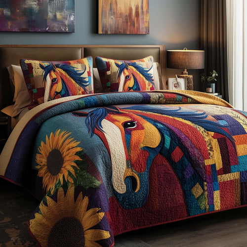 Homestead Hooves 3-Piece Quilted Bedding Set GFTOTP16990