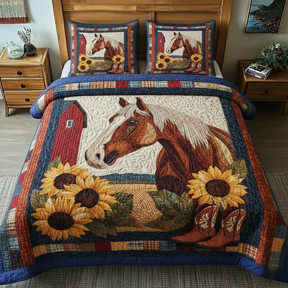 Rustic Gallop 3-Piece Quilted Bedding Set GFTOTP17054
