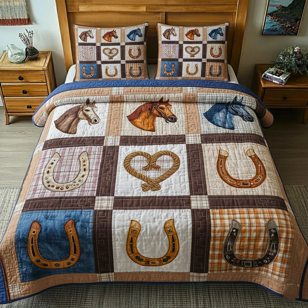 Rustic Gallop 3-Piece Quilted Bedding Set GFTOTP17057