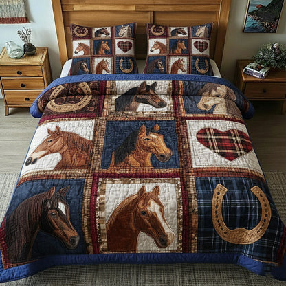 Rustic Gallop 3-Piece Quilted Bedding Set GFTOTP17058