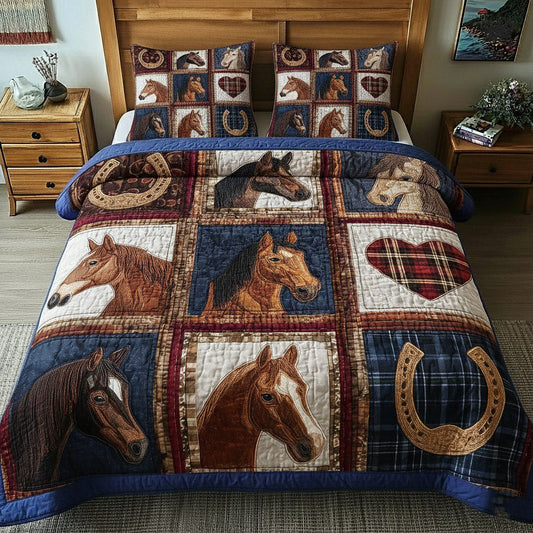 Rustic Gallop 3-Piece Quilted Bedding Set GFTOTP17058