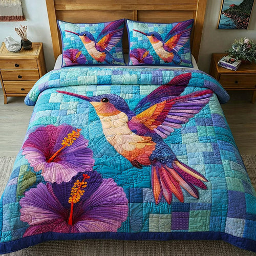 Iridescent Flutter 3-Piece Quilted Bedding Set GFTOTP17136