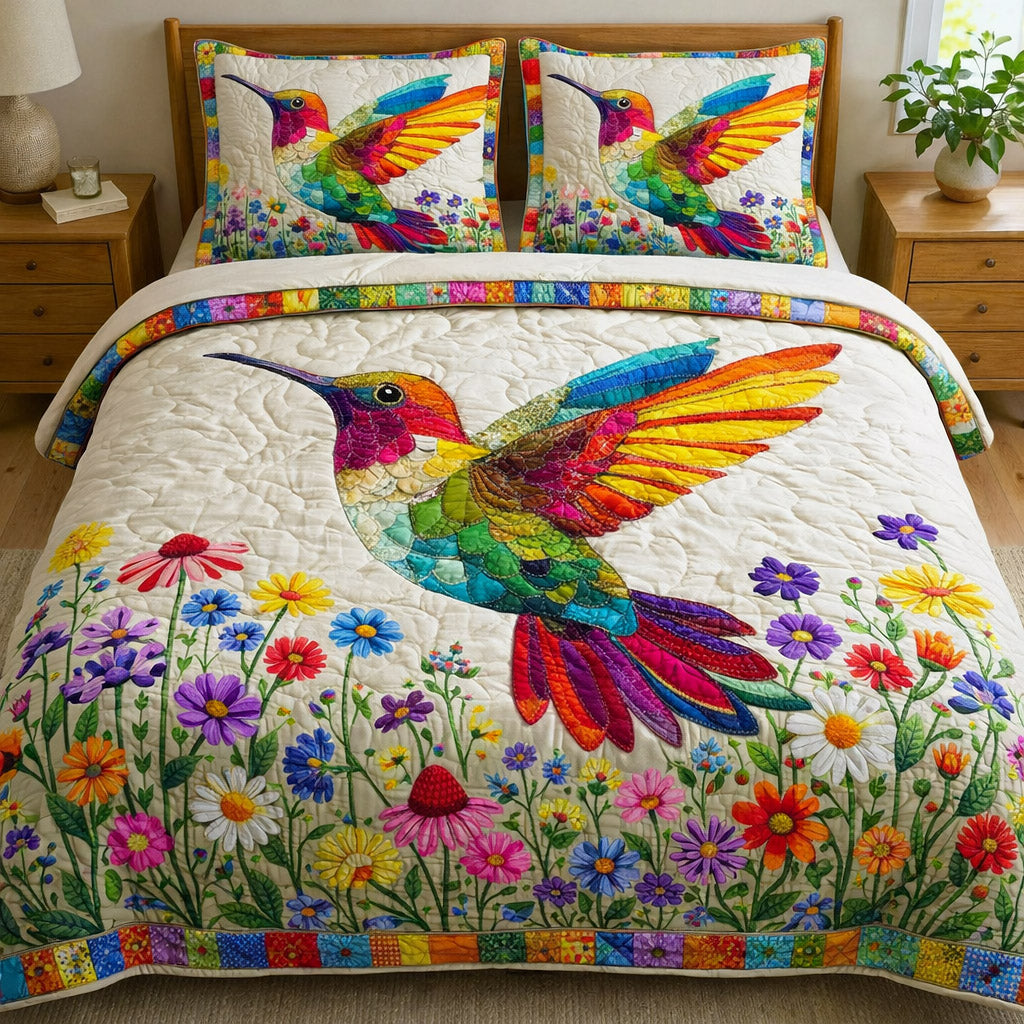 Iridescent Flutter 3-Piece Quilted Bedding Set GFTOTP17139
