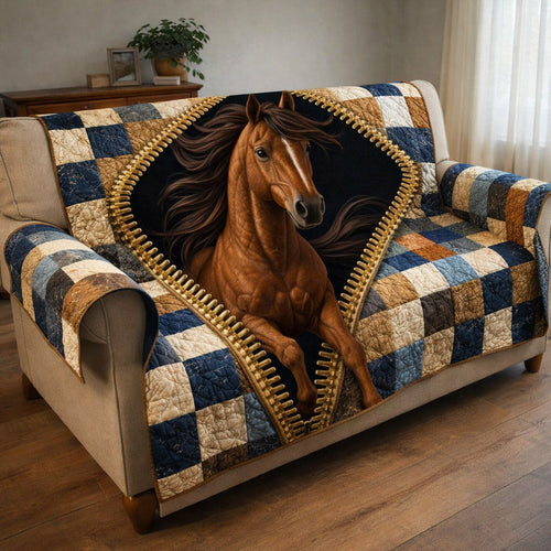 Prairie Hoofbeats Quilted Sofa Cover GFTOTP17141