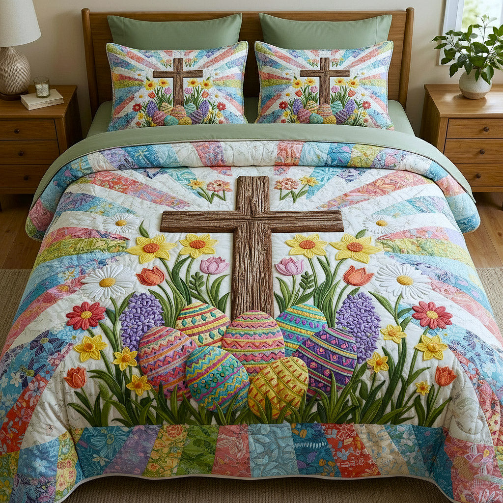 Faithful Sunrise 3-Piece Quilted Bedding Set GFTOTP17159
