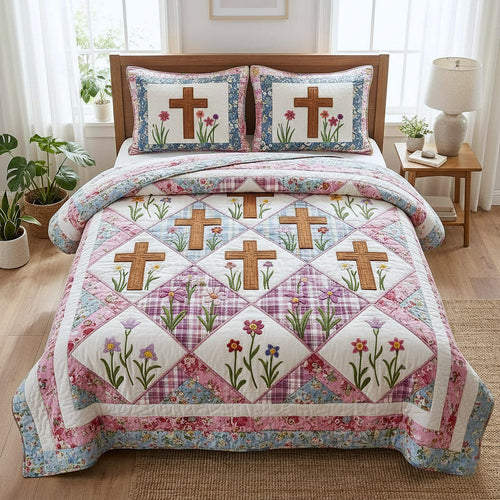 Faithful Sunrise 3-Piece Quilted Bedding Set GFTOTP17166