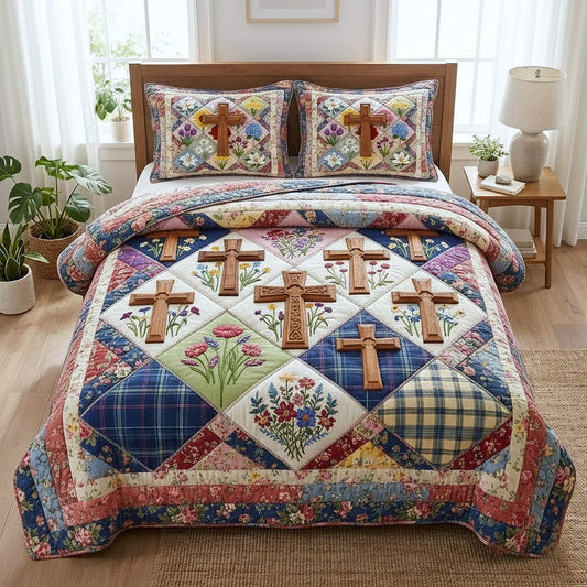 Faithful Sunrise 3-Piece Quilted Bedding Set GFTOTP17167
