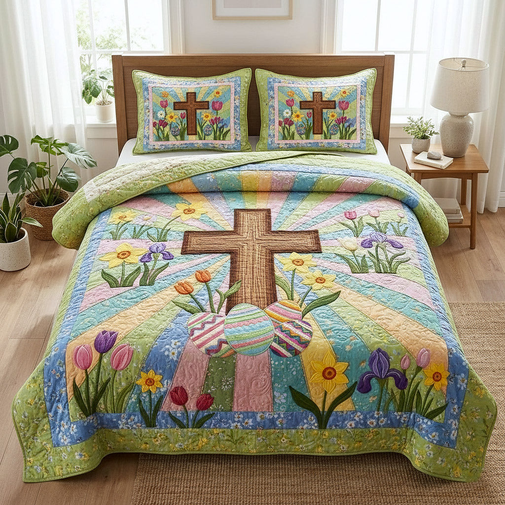 Faithful Sunrise 3-Piece Quilted Bedding Set GFTOTP17168