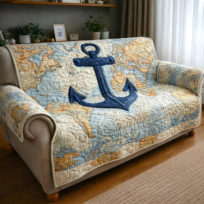 Nautical Anchor Quilted Sofa Cover GFTOTP17171