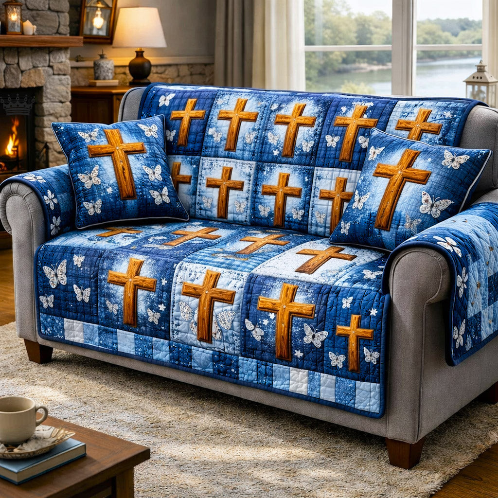 Faithful Sunrise Quilted Sofa Cover GFTOTP17189