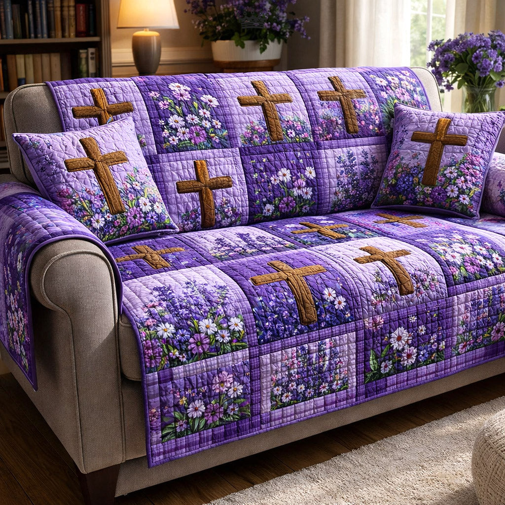 Faithful Sunrise Quilted Sofa Cover GFTOTP17190