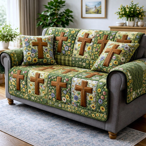 Faithful Sunrise Quilted Sofa Cover GFTOTP17191