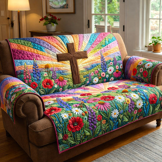 Faithful Sunrise Quilted Sofa Cover GFTOTP17192