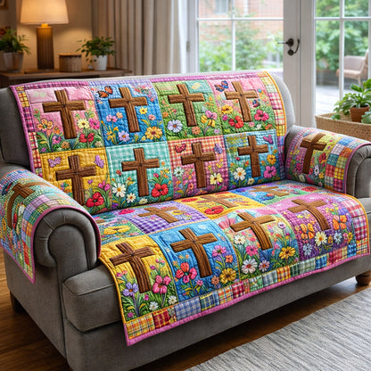 Faithful Sunrise Quilted Sofa Cover GFTOTP17197