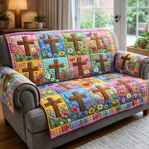 Faithful Sunrise Quilted Sofa Cover GFTOTP17197