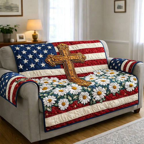 Faithful Sunrise Quilted Sofa Cover GFTOTP17198