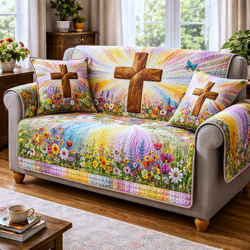 Faithful Sunrise Quilted Sofa Cover GFTOTP17200