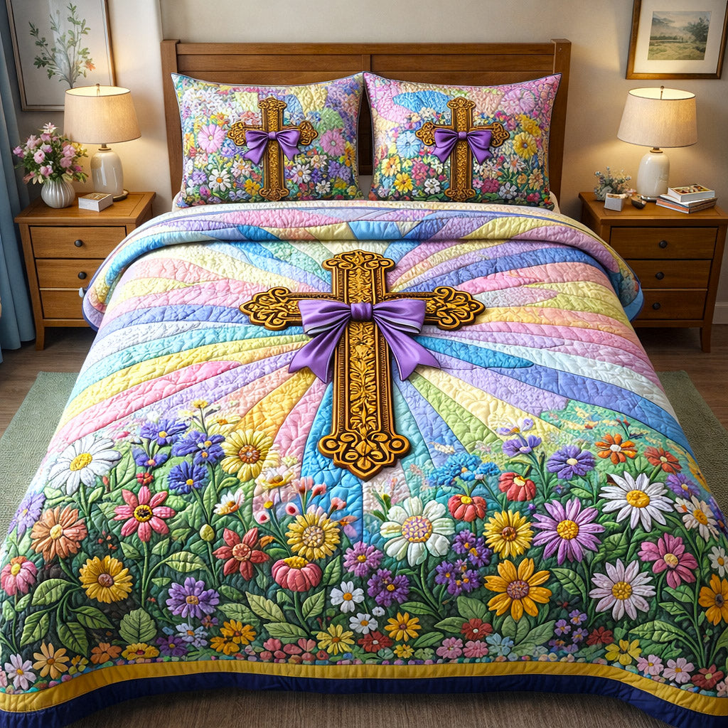 Faithful Sunrise 3-Piece Quilted Bedding Set GFTOTP17202