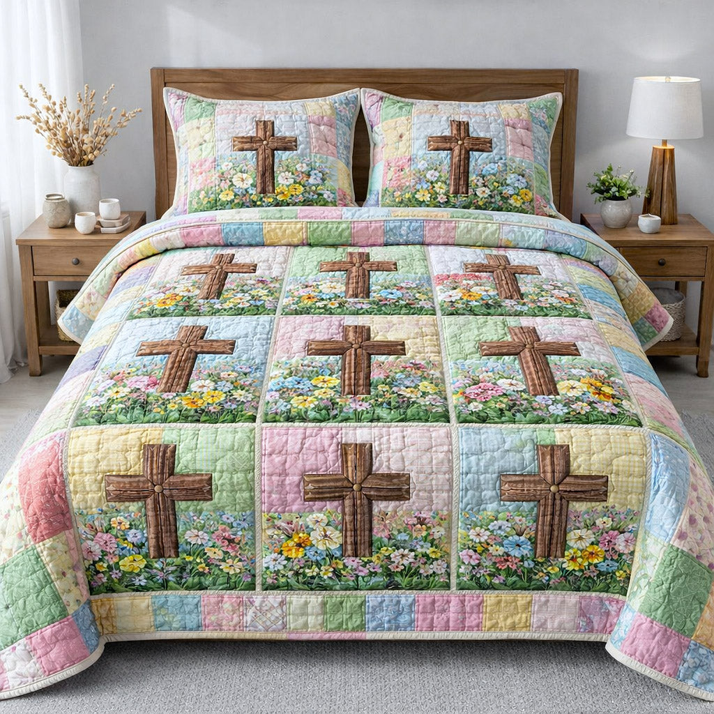 Faithful Sunrise 3-Piece Quilted Bedding Set GFTOTP17203