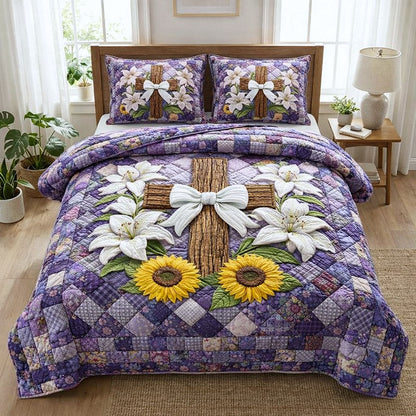 Faithful Sunrise 3-Piece Quilted Bedding Set GFTOTP17204