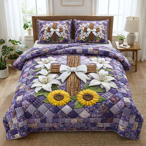 Faithful Sunrise 3-Piece Quilted Bedding Set GFTOTP17204