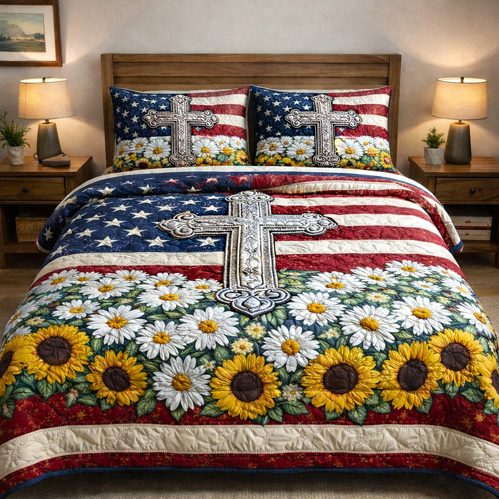 Faithful Sunrise 3-Piece Quilted Bedding Set GFTOTP17206