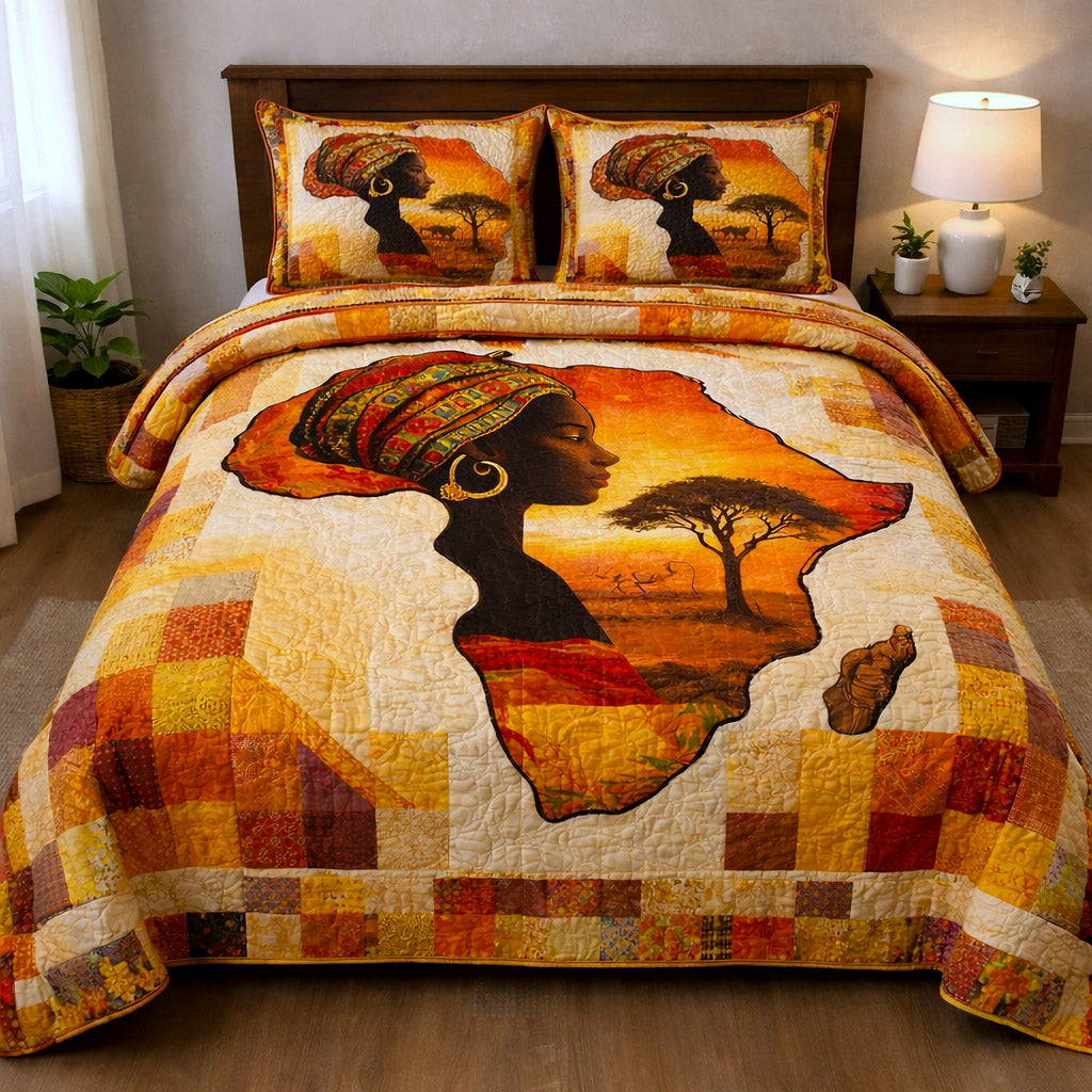 Ebony Glow 3-Piece Quilted Bedding Set GFTOTP17238