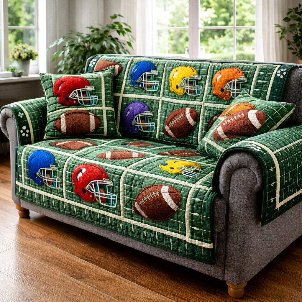 Gridiron Game Quilted Sofa Cover GFTOTP17244