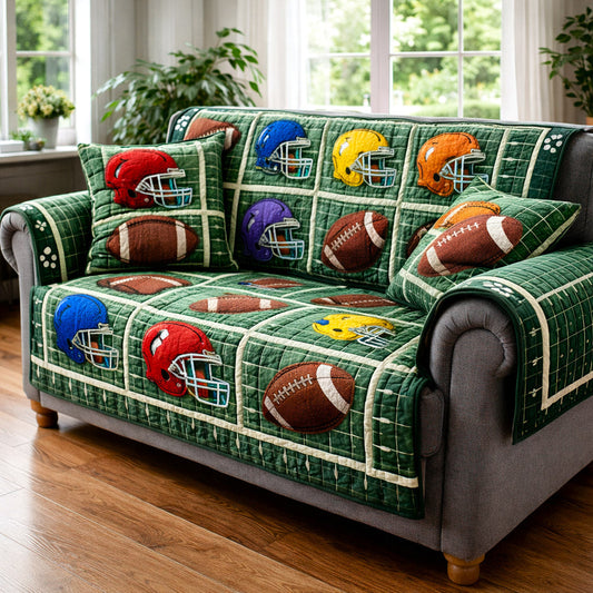 Gridiron Game Quilted Sofa Cover GFTOTP17244