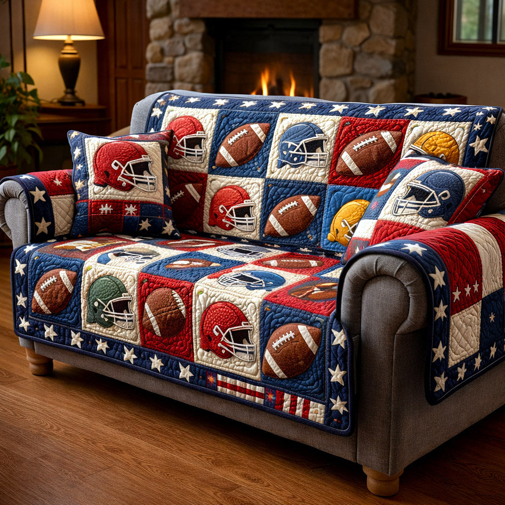 Gridiron Game Quilted Sofa Cover GFTOTP17245