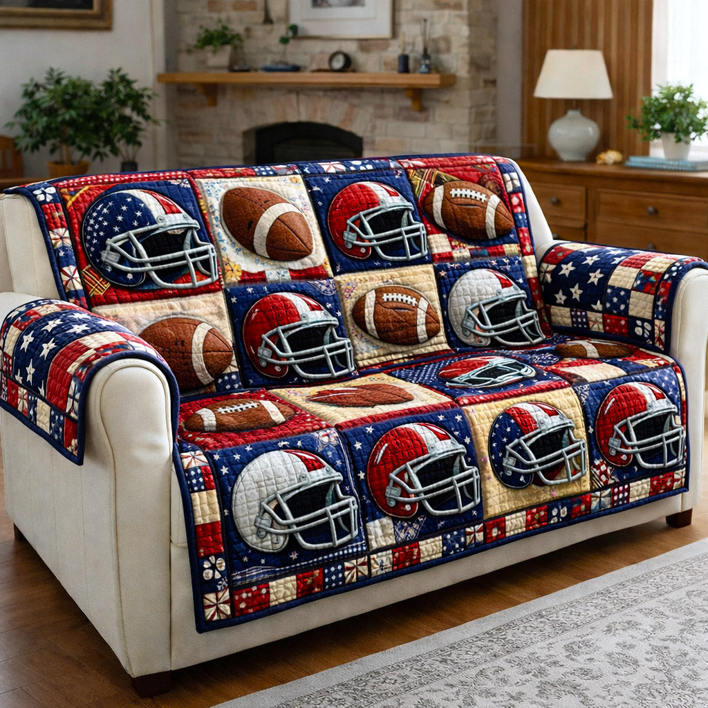 Gridiron Game Quilted Sofa Cover GFTOTP17246