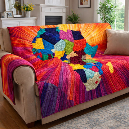 Ebony Glow Quilted Sofa Cover GFTOTP17285